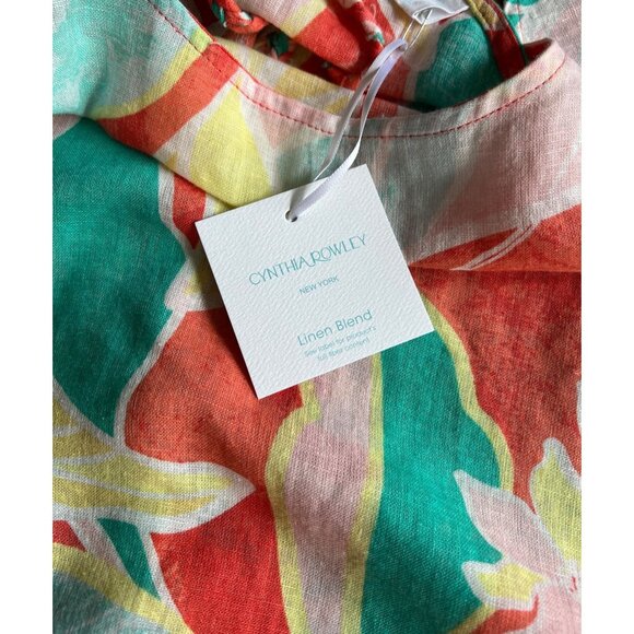 Cynthia Rowley Sleeveless Tropical Floral Maxi Dress With Braided Straps Medium - Picture 10 of 15